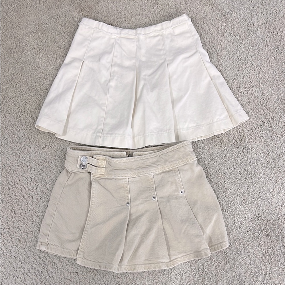 Zara White Skater Mini Skirt Set